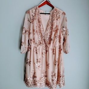 FOREVER 21+ ROSE GOLD COCKTAIL DRESS